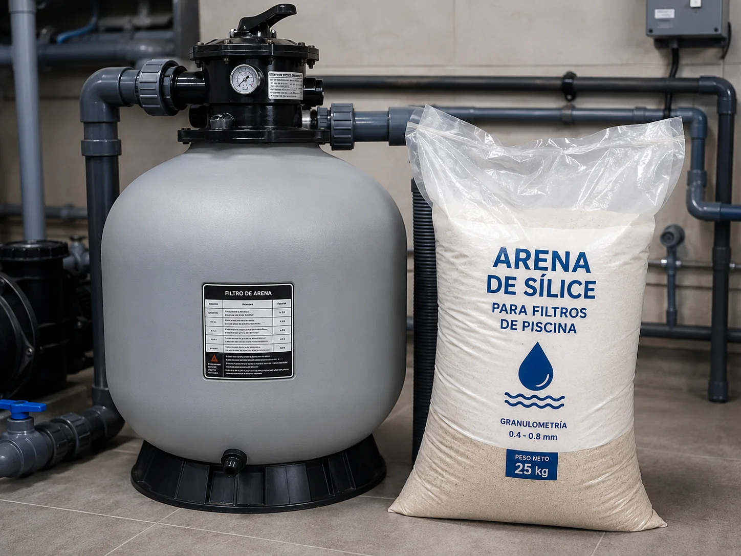 Materiales filtrantes para piscinas: arena, zeolita y vidrio
